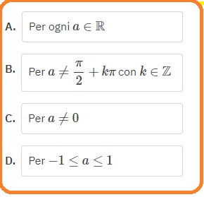 Selezione invalsi matematica secondaria secondo grado quinta tangente di x