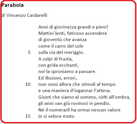 Selezione invalsi italiano secondaria secondo grado seconda parabola