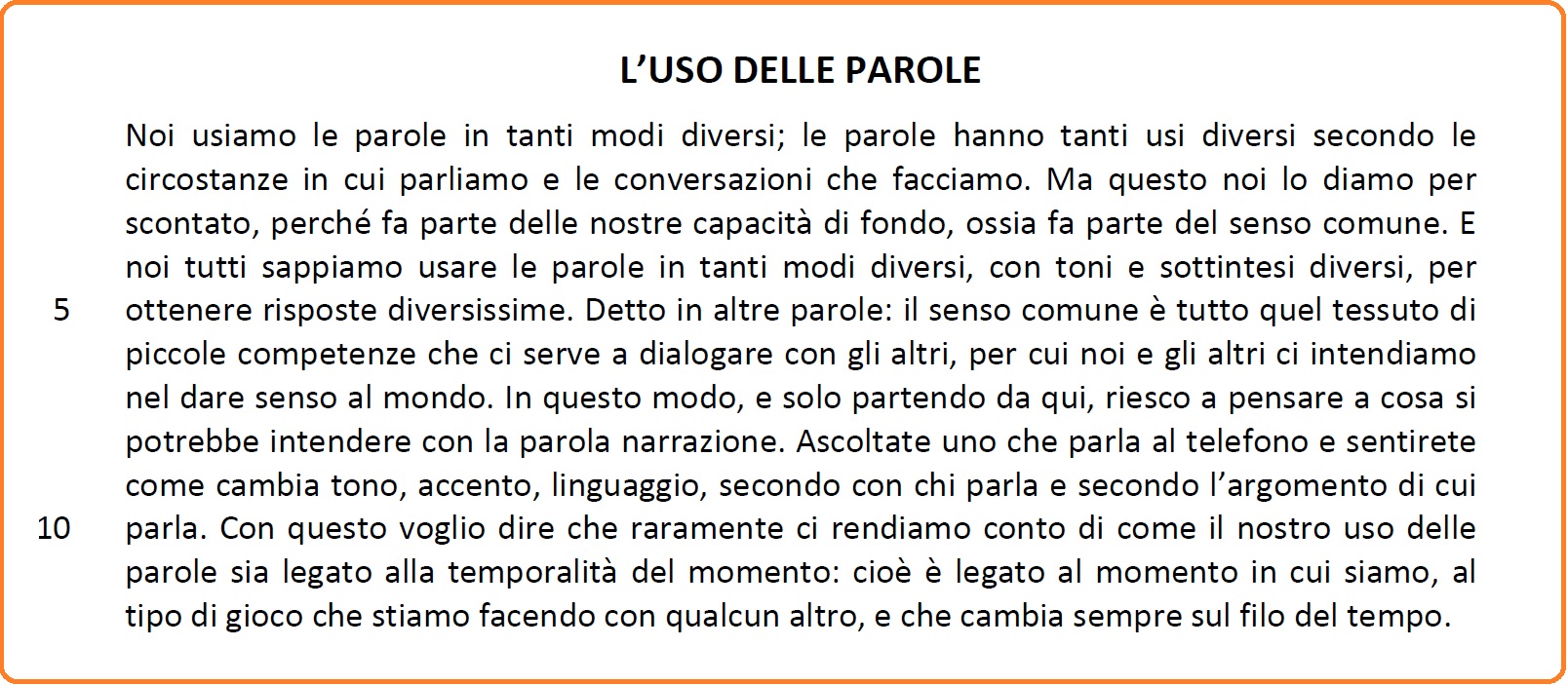 Selezione invalsi italiano secondaria secondo grado seconda uso delle parole