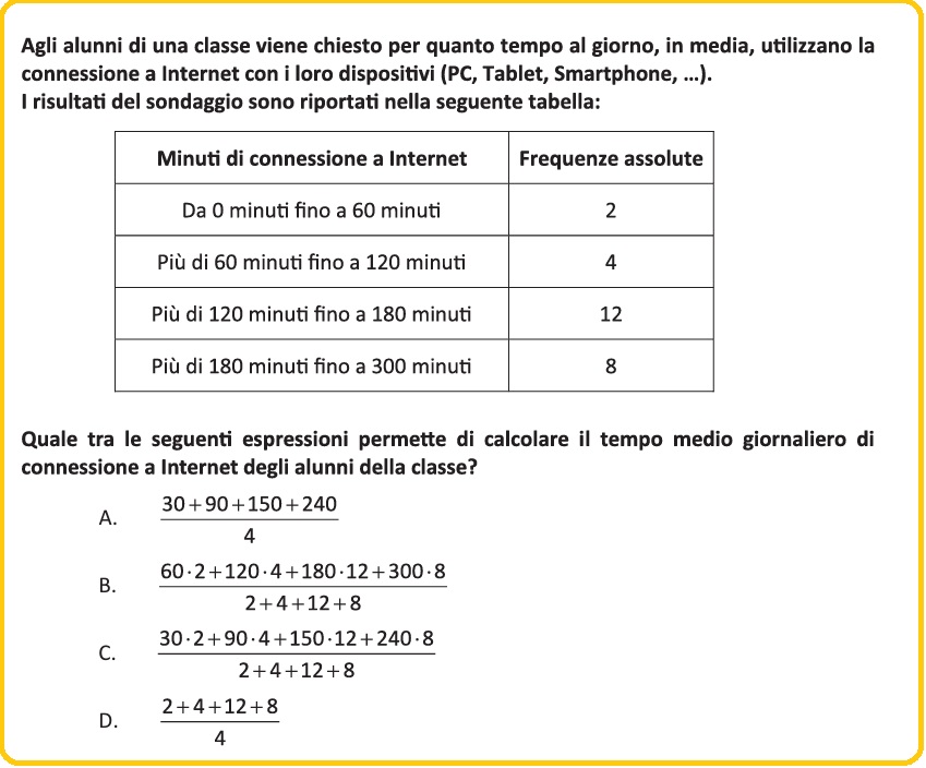 Selezione invalsi matematica secondaria secondo grado seconda superiore connessione internet