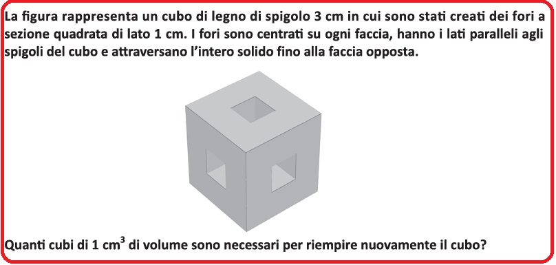 Selezione invalsi matematica secondaria secondo grado seconda superiore cubo forato