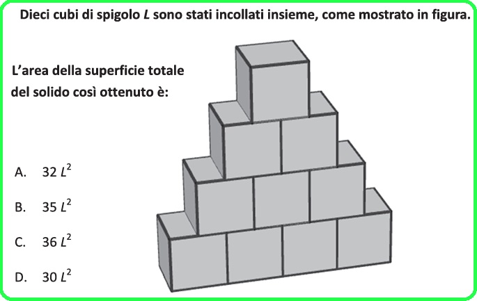 Selezione invalsi matematica secondaria secondo grado seconda superiore piramide di cubi