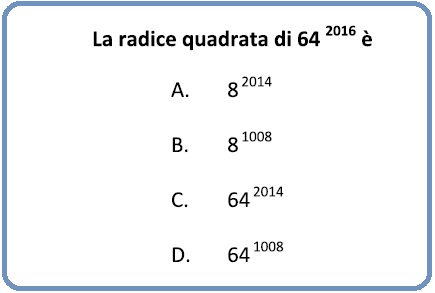 Selezione invalsi matematica secondaria secondo grado seconda superiore radice quadrata