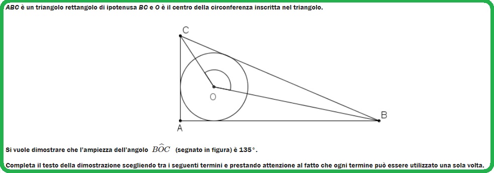 Selezione invalsi matematica secondaria secondo grado seconda triangolo rettangolo