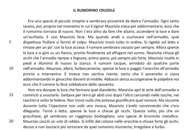 Selezione invalsi inglese secondaria classe terza italiano il rumorino crudele parte prima