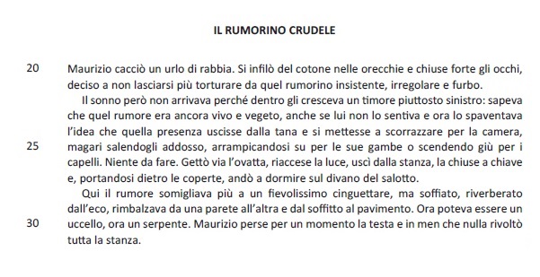 Selezione invalsi inglese secondaria classe terza italiano il rumorino crudele parte seconda