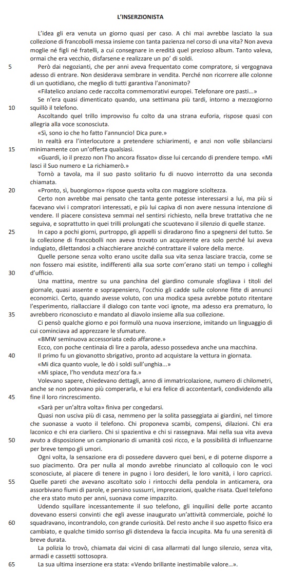 Selezione invalsi inglese secondaria classe terza italiano l inserzionista