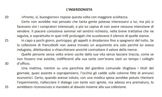 Selezione invalsi inglese secondaria classe terza italiano l inserzionista parte seconda