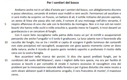 Selezione invalsi inglese secondaria classe terza italiano per i sentieri del bosco parte prima