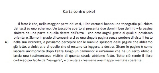 Selezione invalsi inglese secondaria classe terza italiano testo pixel parte prima