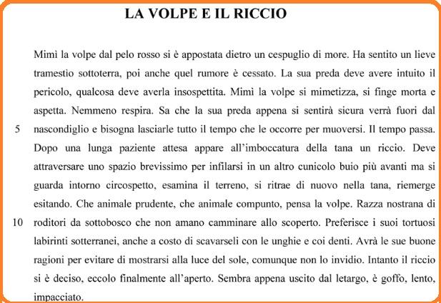 Selezione invalsi inglese secondaria classe terza la volpe e il riccio parte01