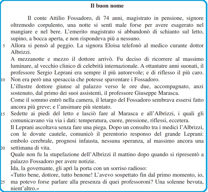 Selezione invalsi italiano secondaria secondo grado terza il buon nome parte 01