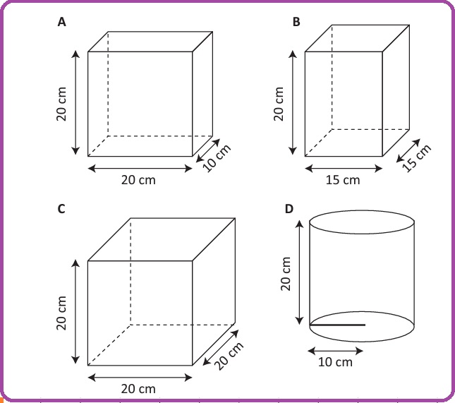 Selezione invalsi matematica secondaria primo grado terza contenitori acqua