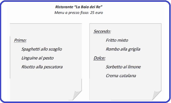 Selezione invalsi matematica secondaria primo grado terza menu ristorante